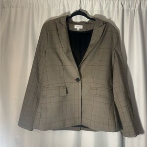 Evereve Women's Plaid Blazer - Brown and Black